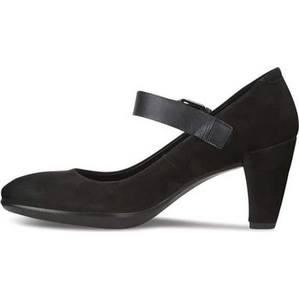 ECCO Black Leather/Nubuck Mary Jane Heels Womens Sz 10 - 10.5 EU 41 Shoe NEW - Picture 2 of 3